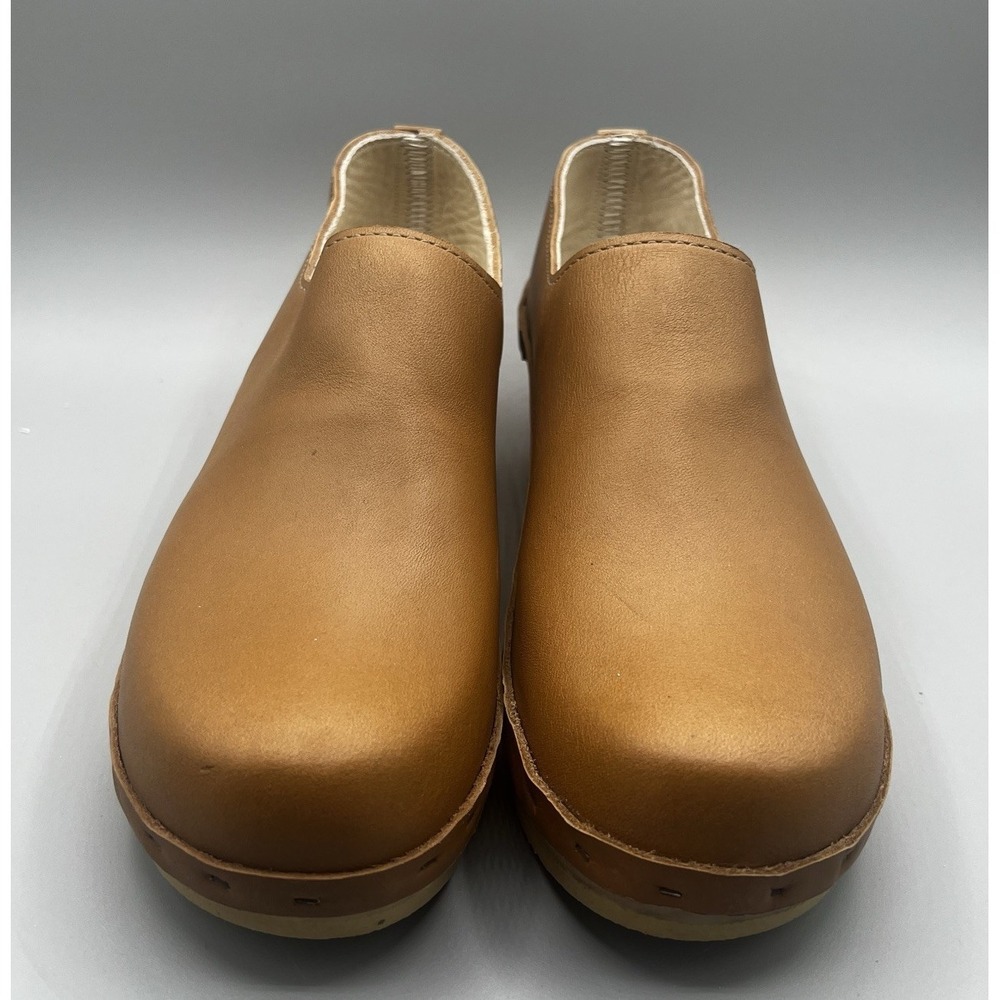 No. 6 Ashby‎ Closed Back Leather Mid Wooden Heel Clog Womens Size 43/ US 12 NWOB - Picture 6 of 11